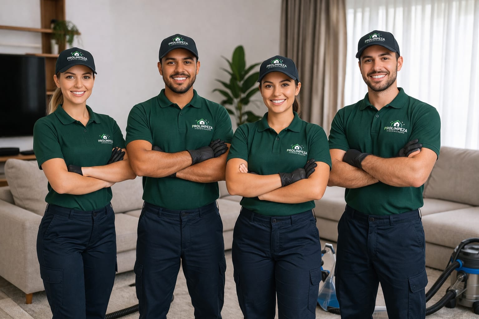 Equipe profissional de limpeza